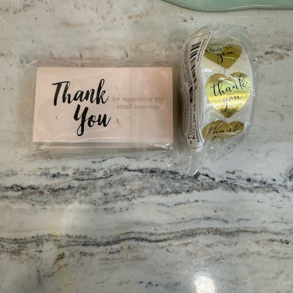 50 Thank you Card & 500 Thank you Stickers